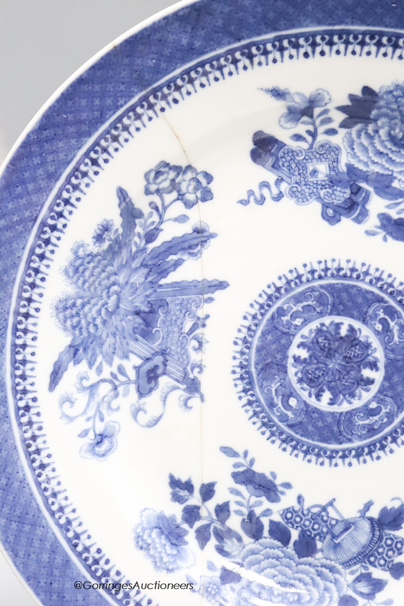 Three Chinese porcelain plates, The largest 24.5 cm